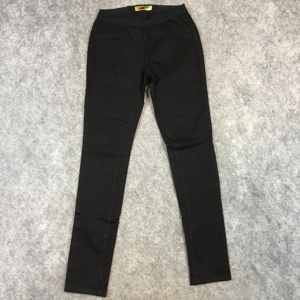BLANK NYC Jeggings 27 4 Denim Mid Rise Skinny Solid Black Pull On Waist Elastic